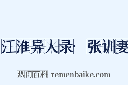 江淮异人录·张训妻是什么意思的图片